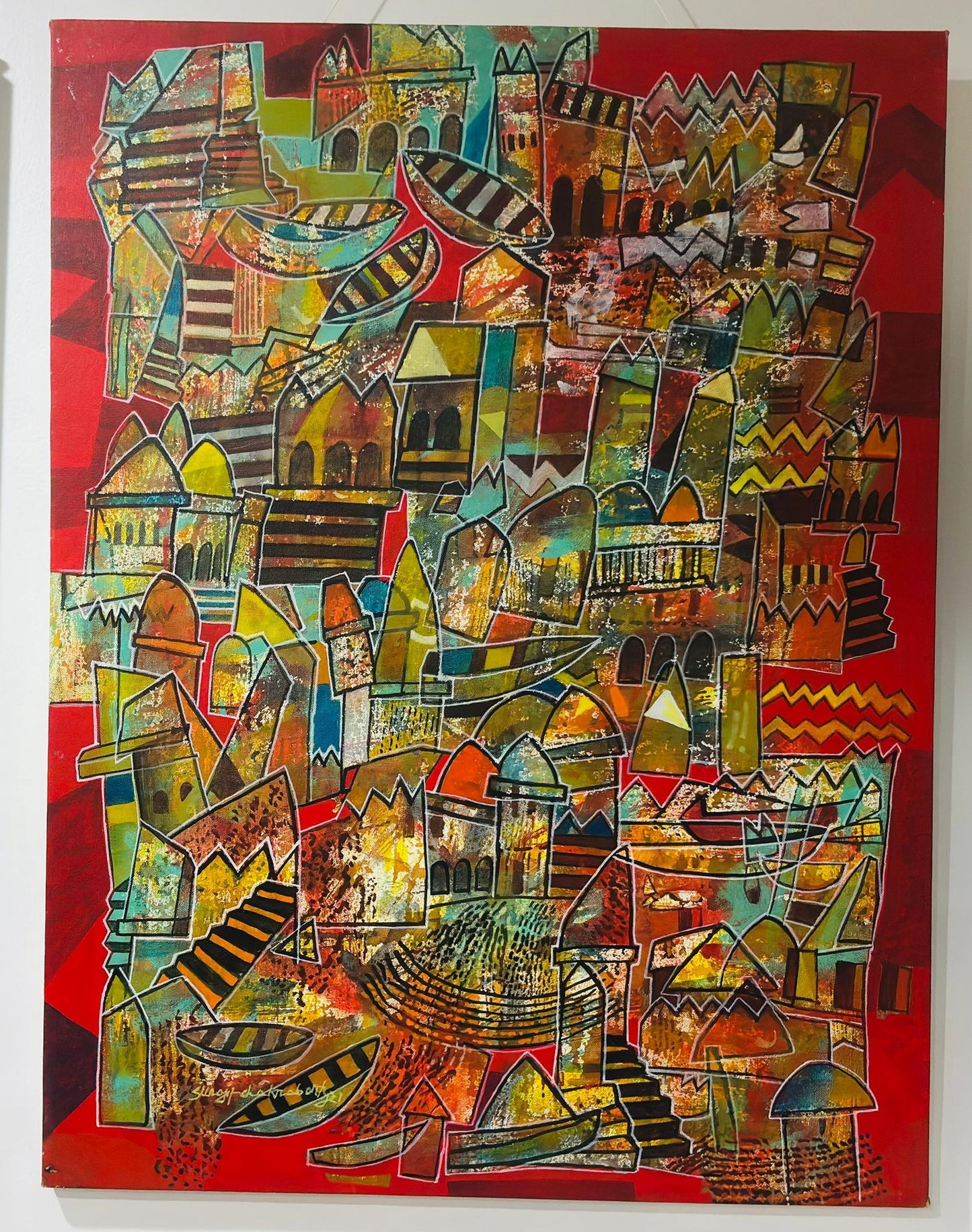 Abstract Varanasi Artist: Surjit Chakraborty