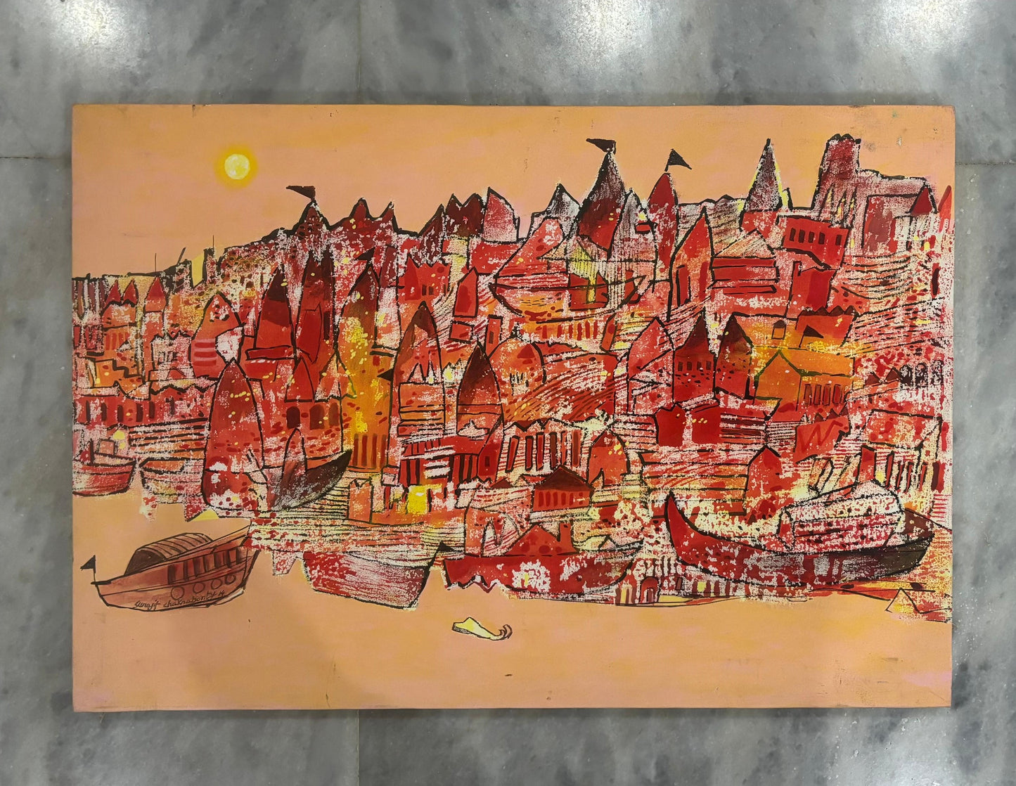 Abstract Varanasi - Artist : Surjit Chakraborty