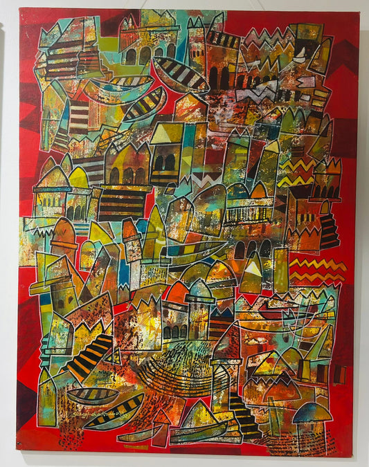 Abstract Varanasi Artist: Surjit Chakraborty