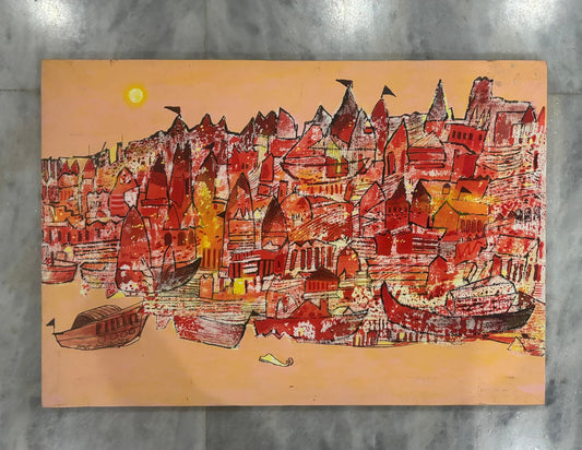 Abstract Varanasi - Artist : Surjit Chakraborty