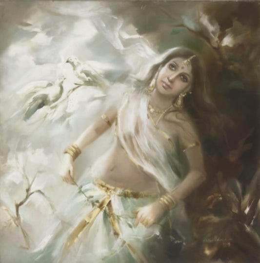 Village Theme, Artist KN Ramachandran, Contact 9884801209 for price details